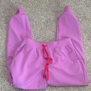 Zamora high waisted pink cloud figs joggers scrubs